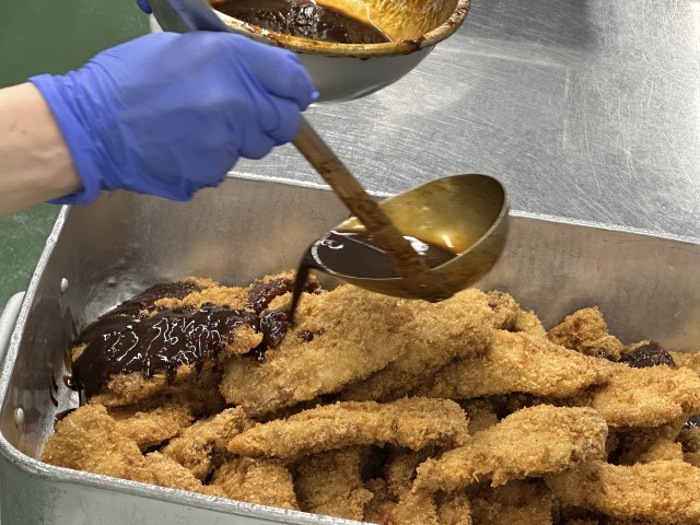 みそだれをかけて完成です。