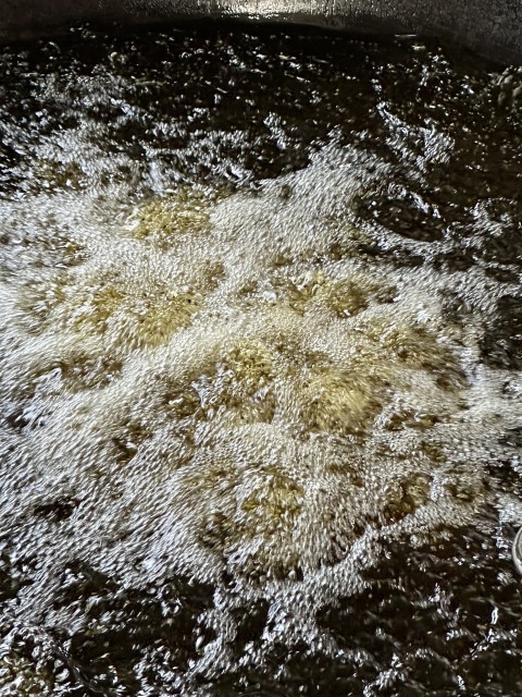 油で揚げて・・・