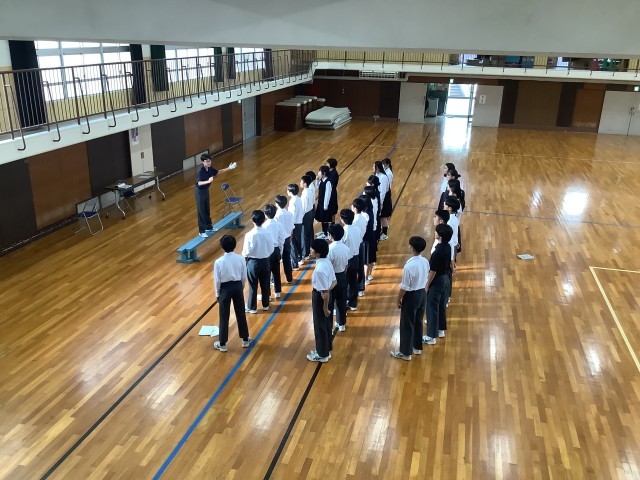 格技室での練習風景（2年生）